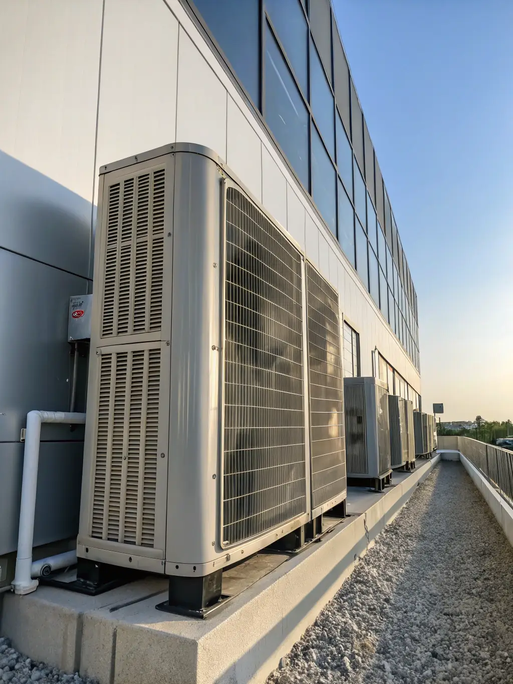 A modern HVAC unit installed in a home, showcasing its sleek design and energy-efficient features.