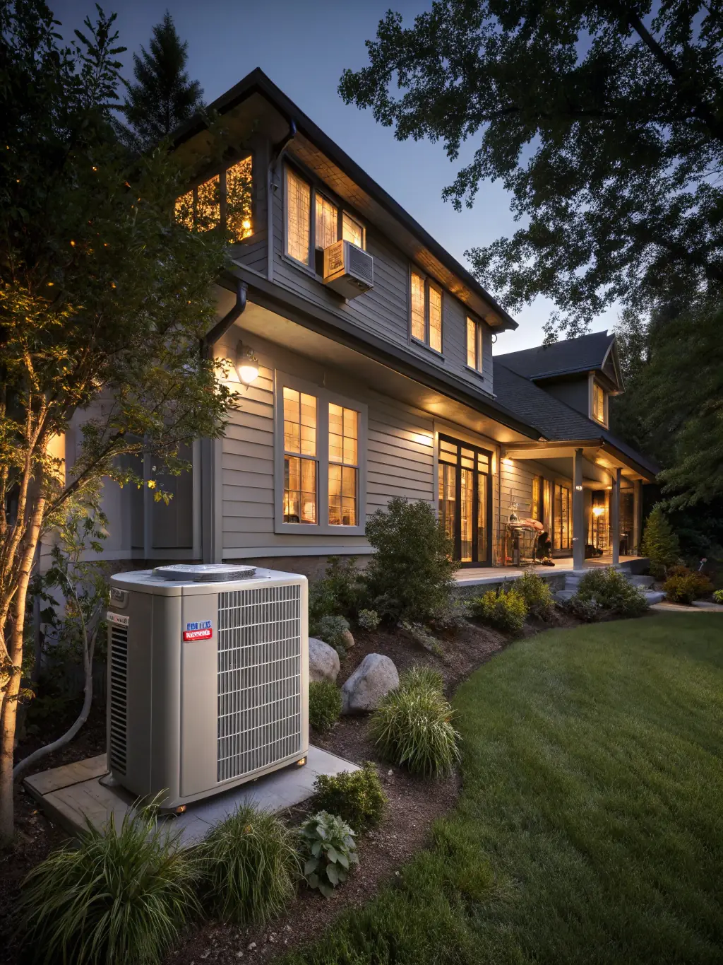 A high-efficiency HVAC unit installed in a modern home in Riverside County, California, showcasing energy savings.