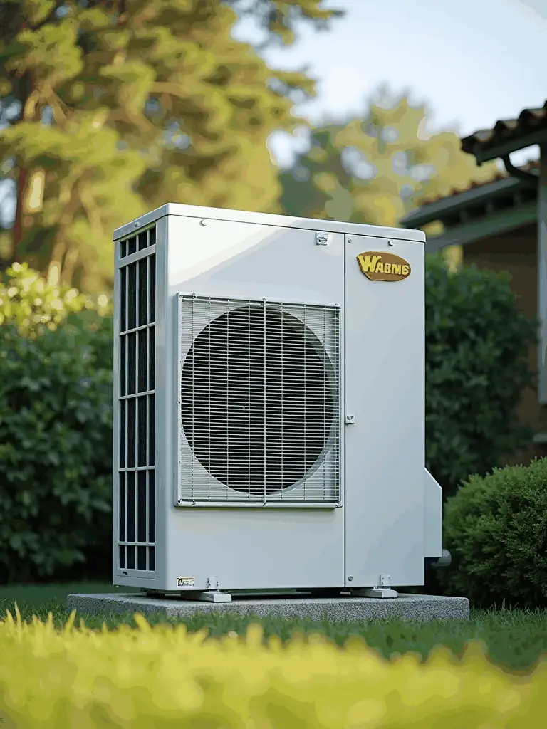 A durable, weather-resistant outdoor HVAC unit, emphasizing its robust construction.